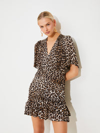 Kurzes Kleid mit Animal-Print - Tempel Hamburg