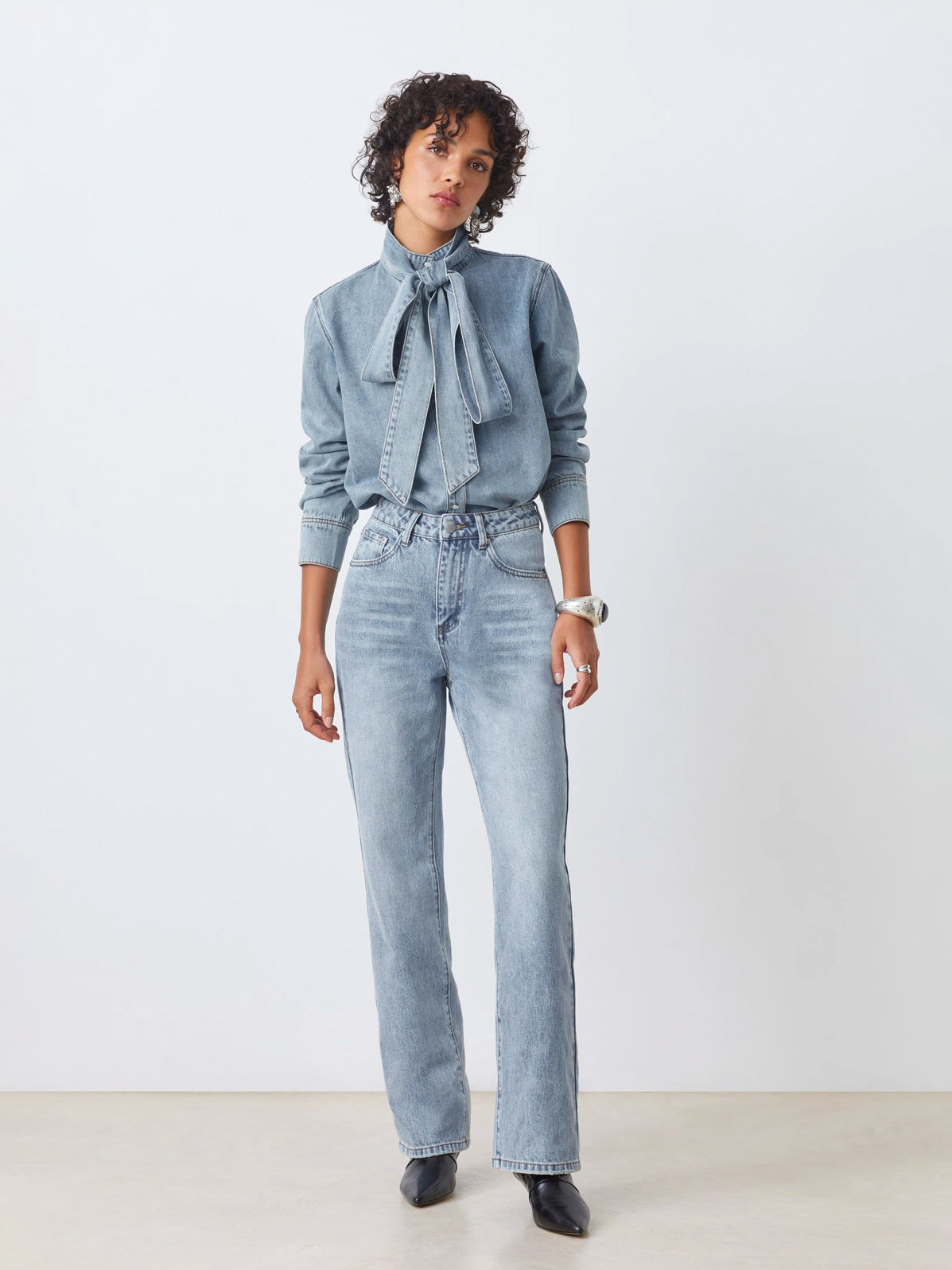 Leichte Denim Bluse Laos - Tempel Hamburg