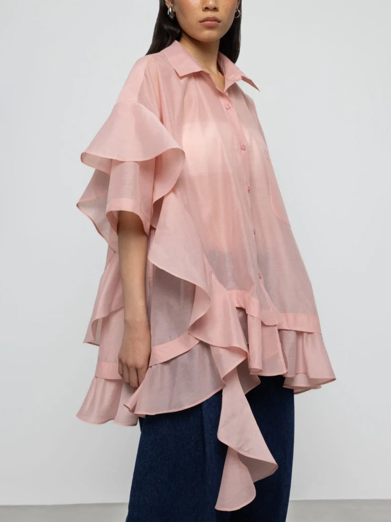 Oversized Rüschen-Hemd - Tempel Hamburg