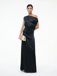 Abendkleid aus Seide in schwarz