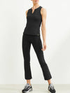 Celine Cropped Flared Legging in schwarz