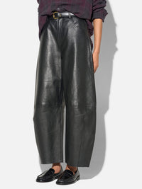 Barrel Lederhose in schwarz