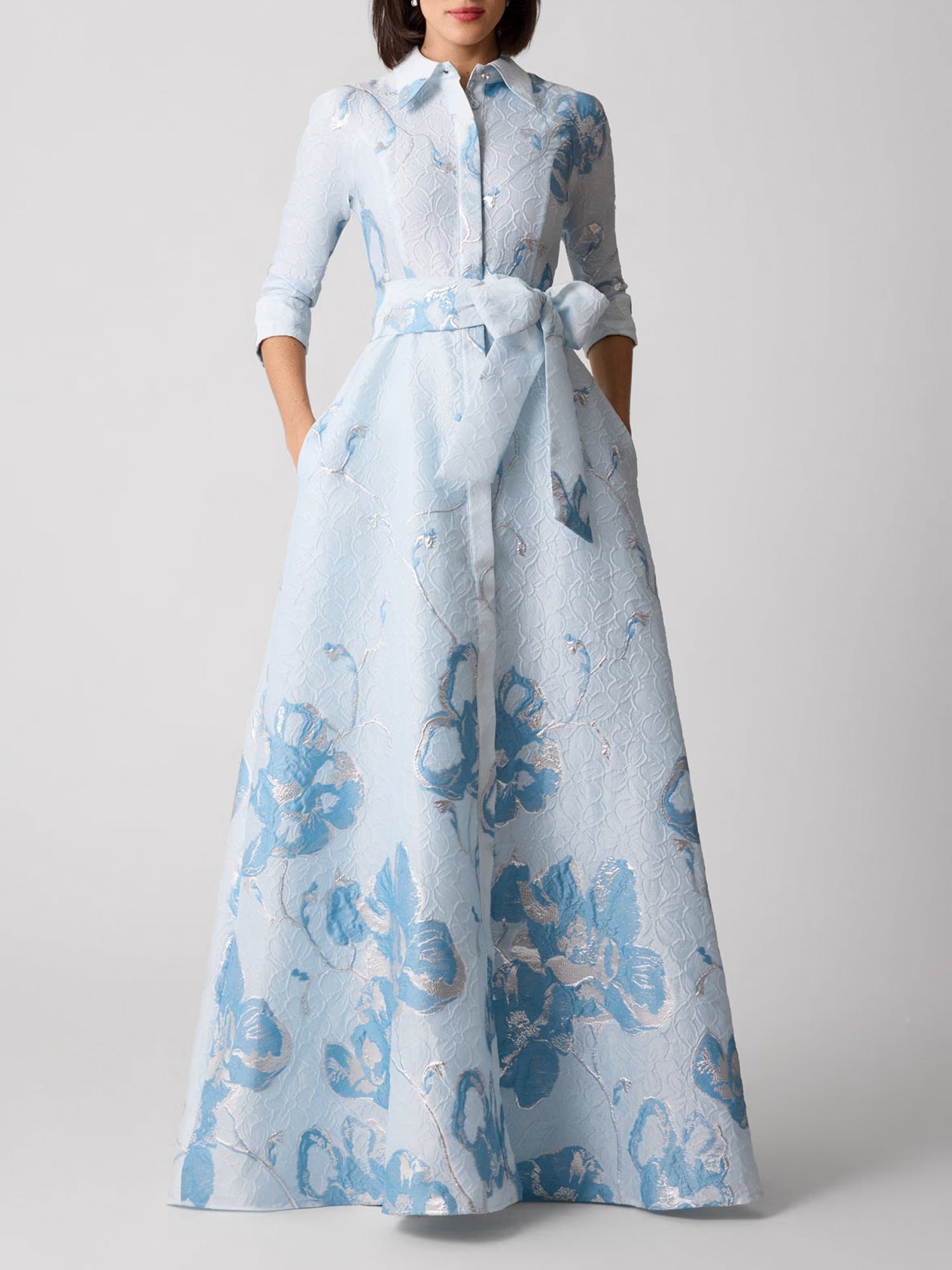 Metallic-Jacquard Hemd-Blusenkleid - Tempel Hamburg