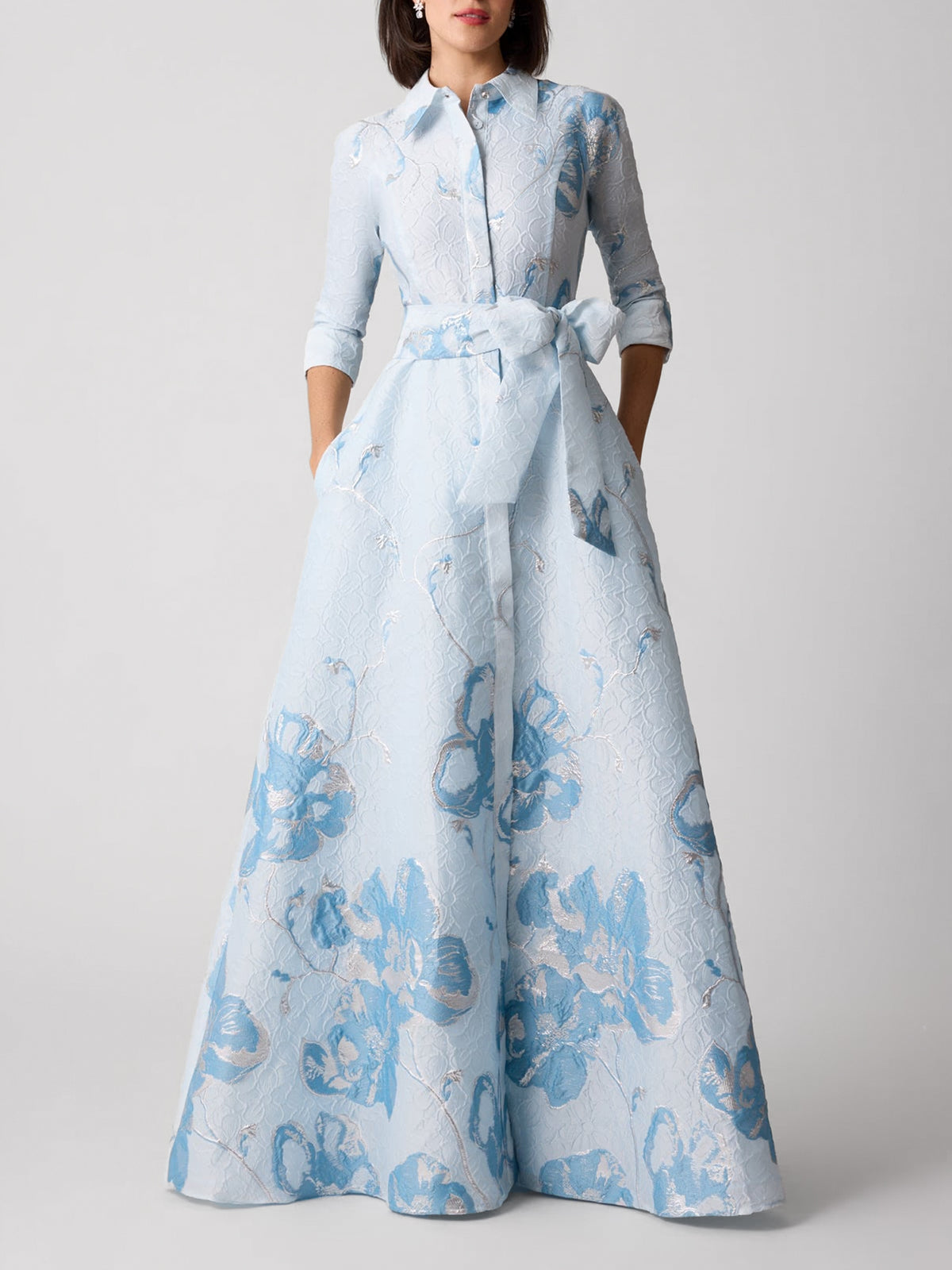 Metallic-Jacquard Hemd-Blusenkleid - Tempel Hamburg