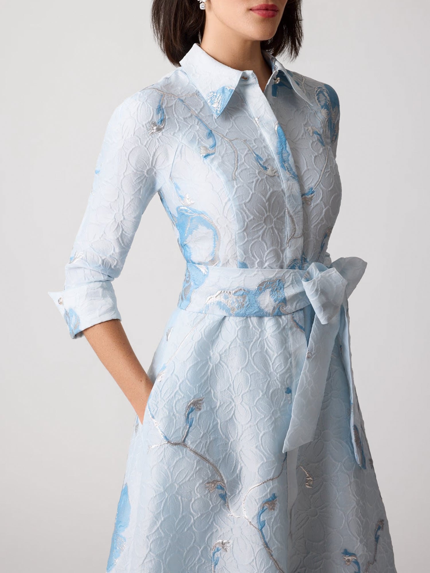 Metallic-Jacquard Hemd-Blusenkleid - Tempel Hamburg