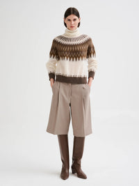 Nordischer Jacquard Rollkragenpullover