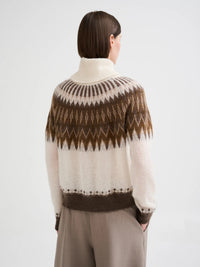 Nordischer Jacquard Rollkragenpullover