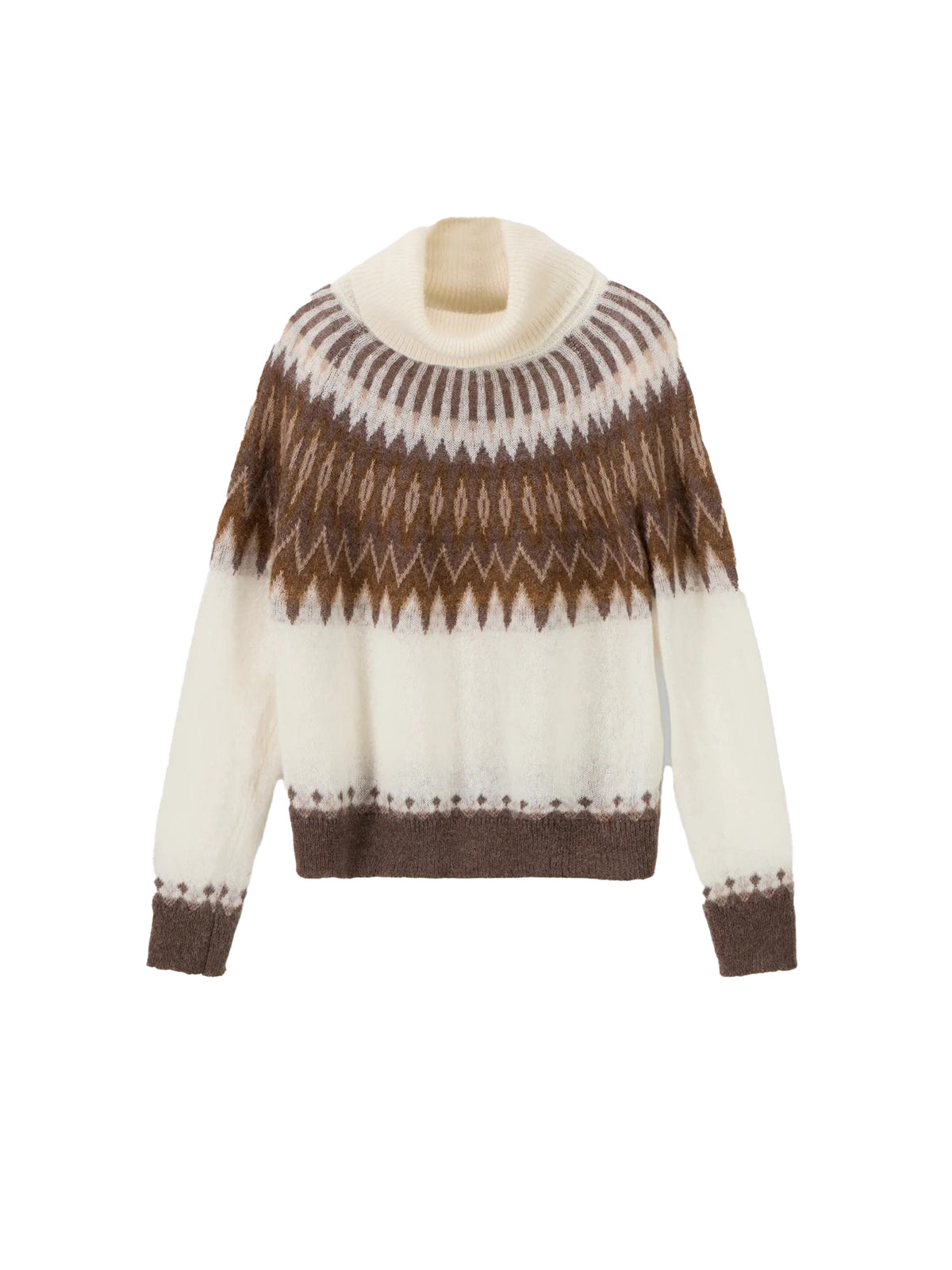 Nordischer Jacquard Rollkragenpullover