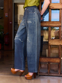 Mit Jeans-Look gesprintete Hose