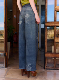 Mit Jeans-Look gesprintete Hose