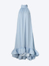 Neckholder Kleid Mit Volant in Ice Blue - Tempel Hamburg