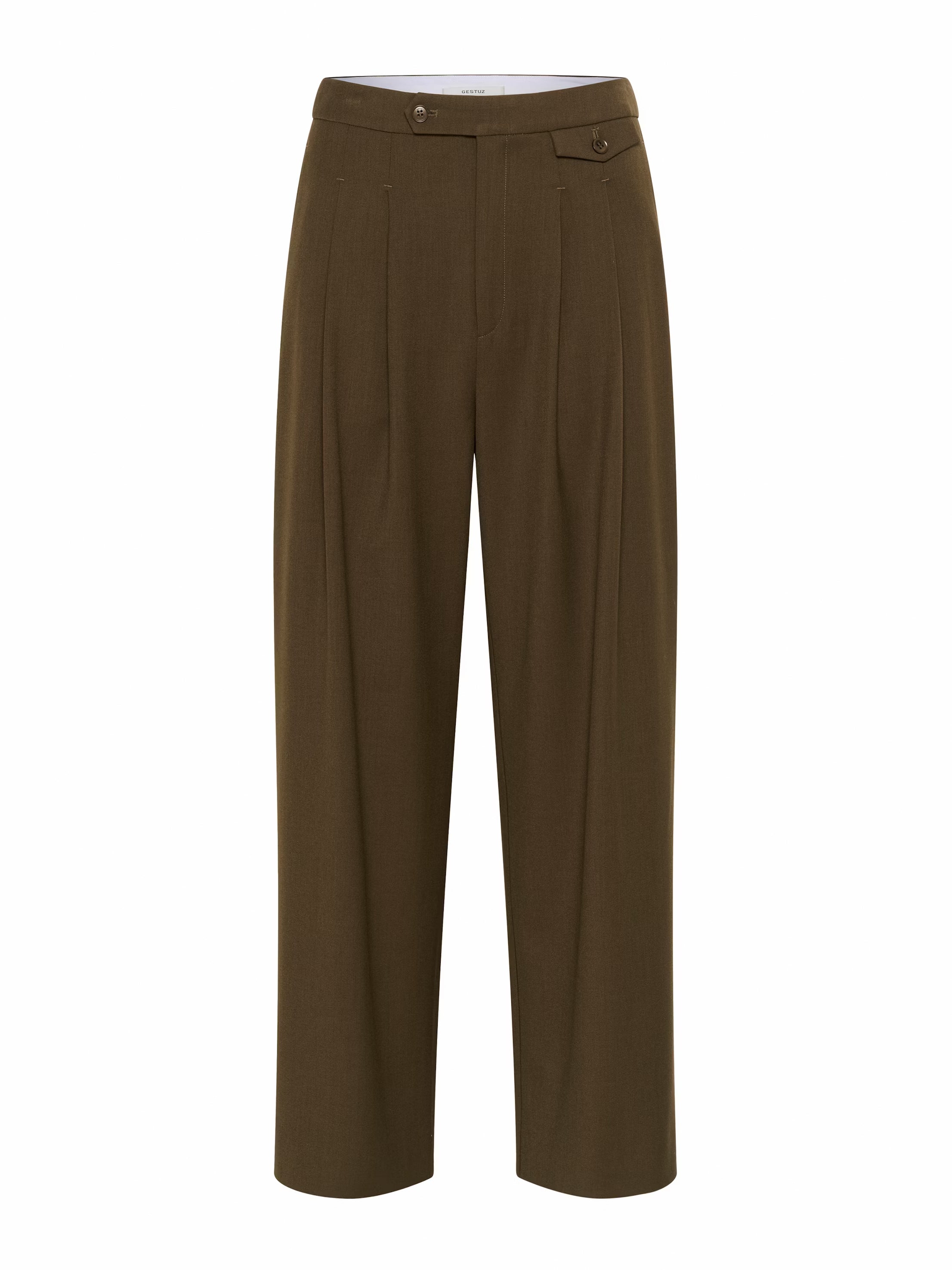 Bundfaltenhose in Dark Beech