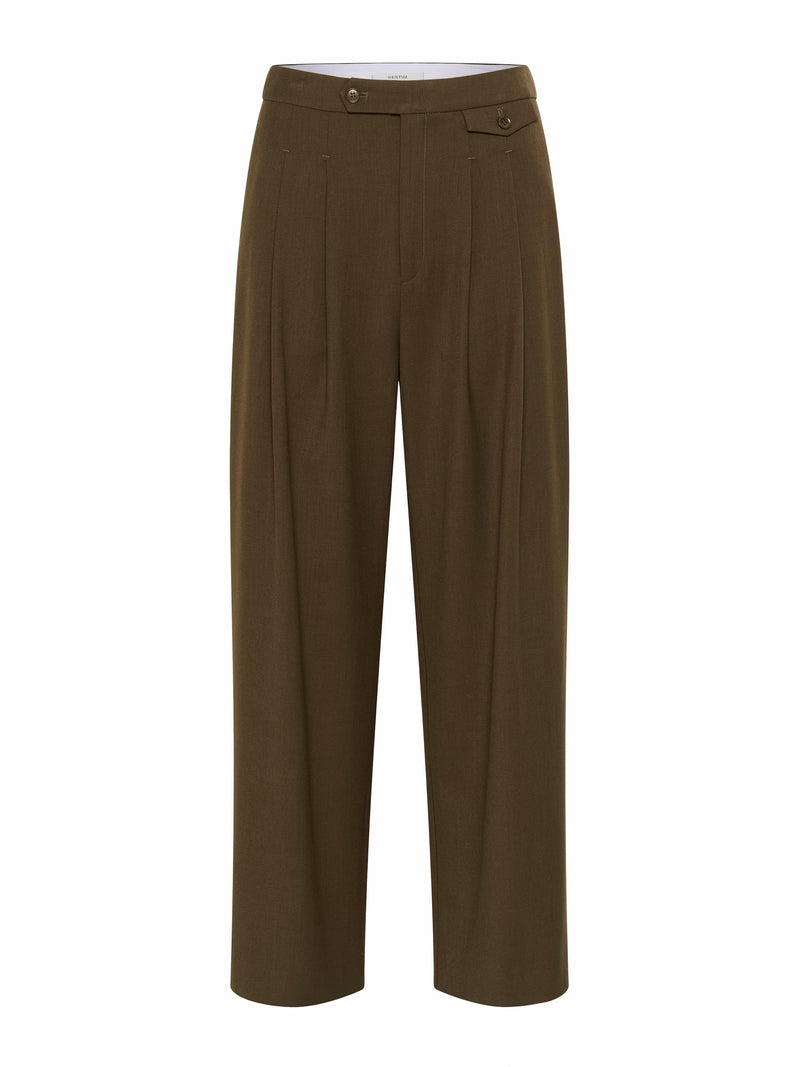 Bundfaltenhose in Dark Beech