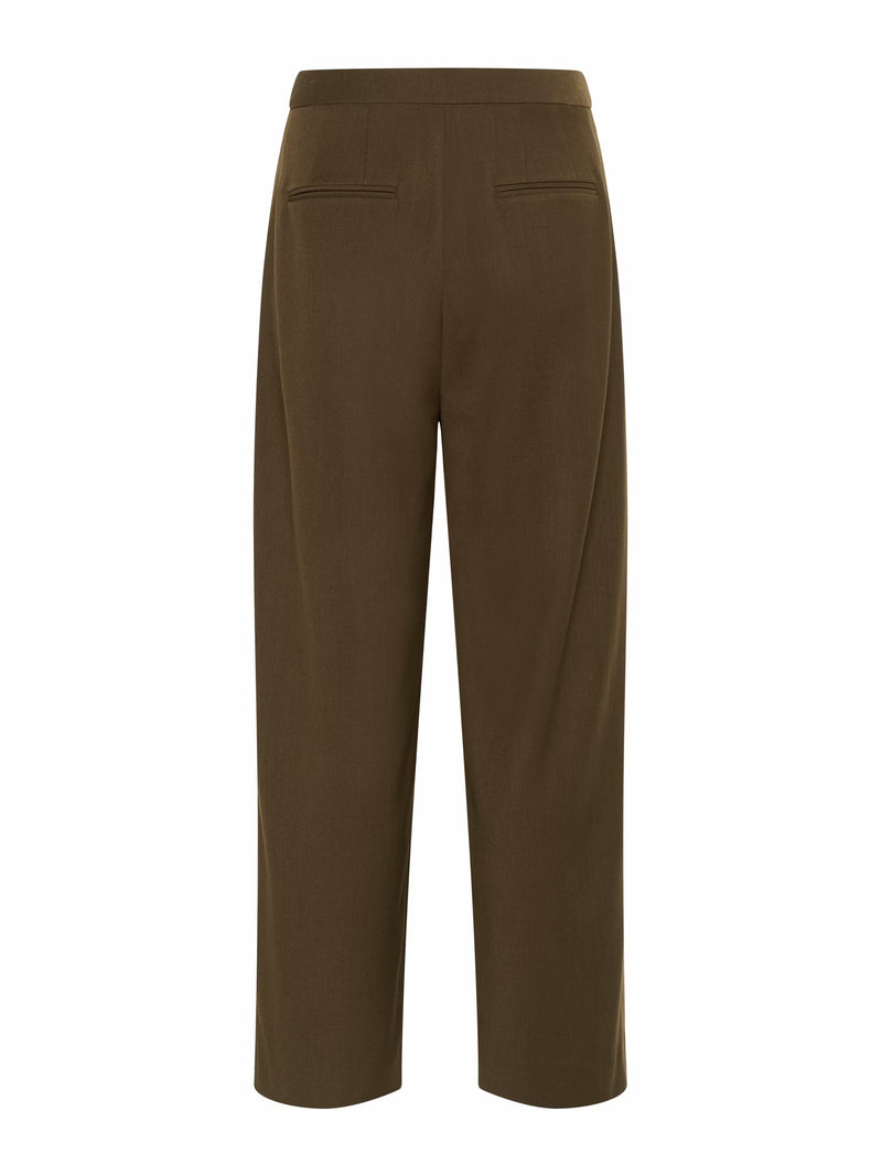 Bundfaltenhose in Dark Beech