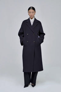Mantel in Seal Grey und Dark Navy