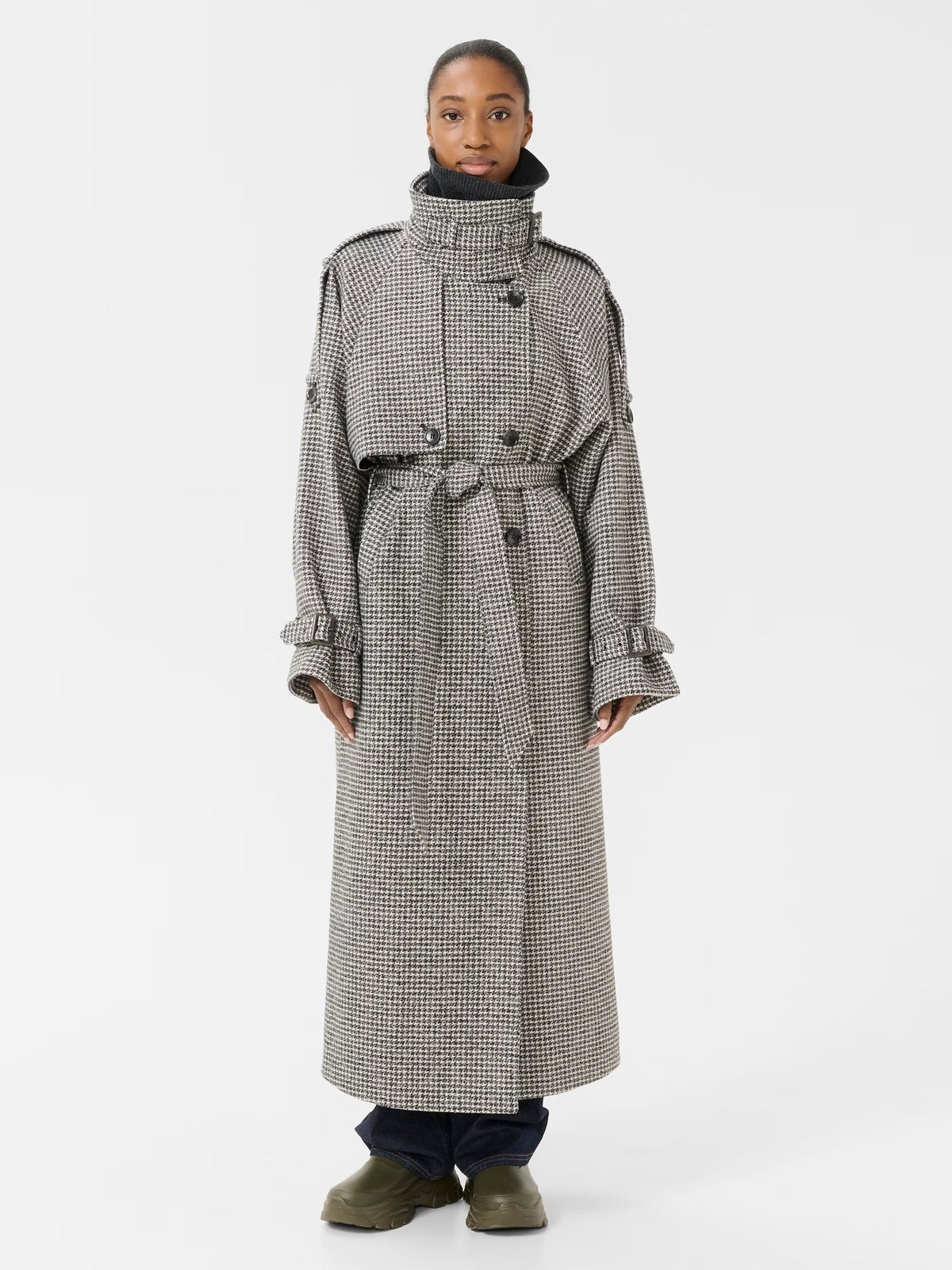 Oversize Mantel mit Pipita-Muster