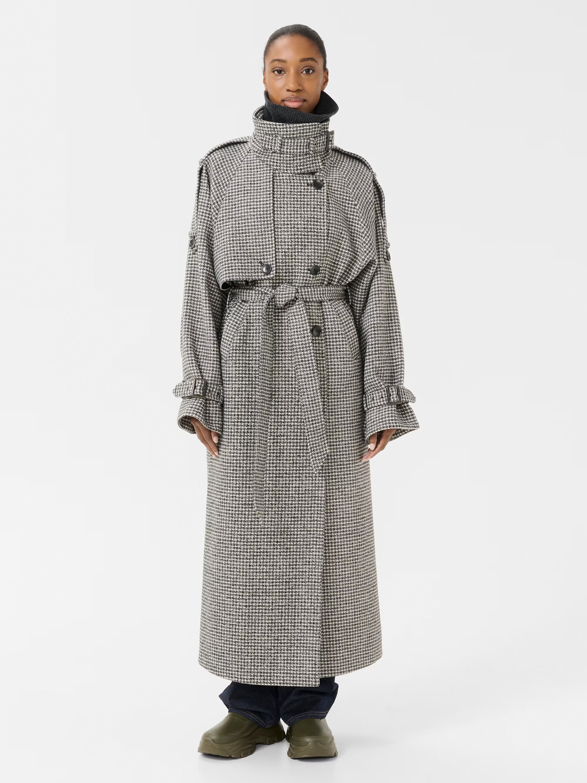 Oversize Mantel mit Pipita-Muster