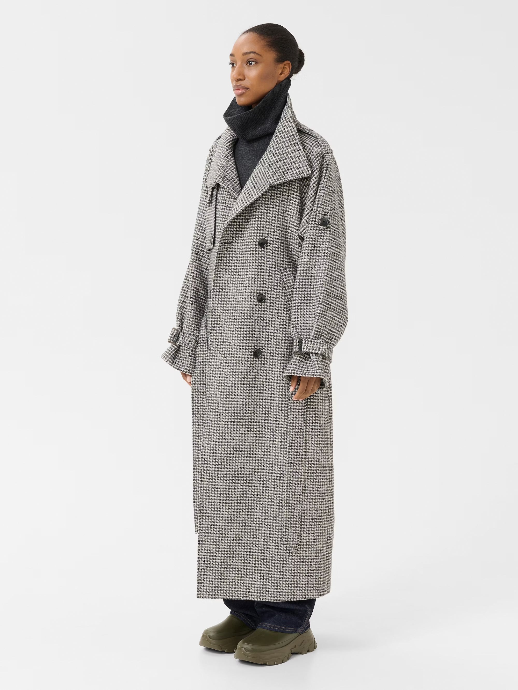 Oversize Mantel mit Pipita-Muster