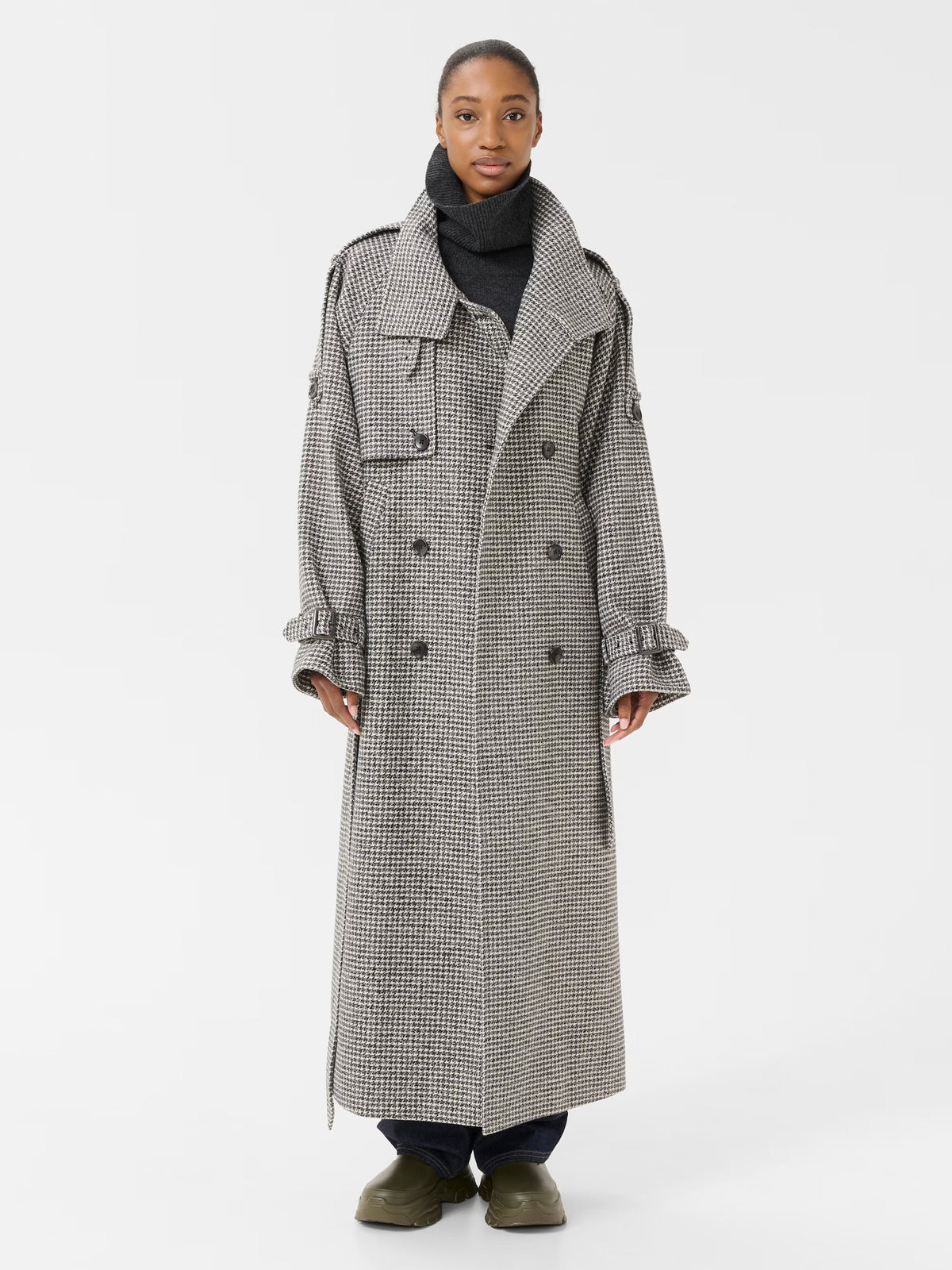 Oversize Mantel mit Pipita-Muster