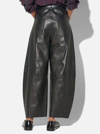 Barrel Lederhose in schwarz