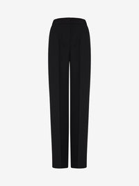 Hochgeschnittene gerade Hose aus Crèpe