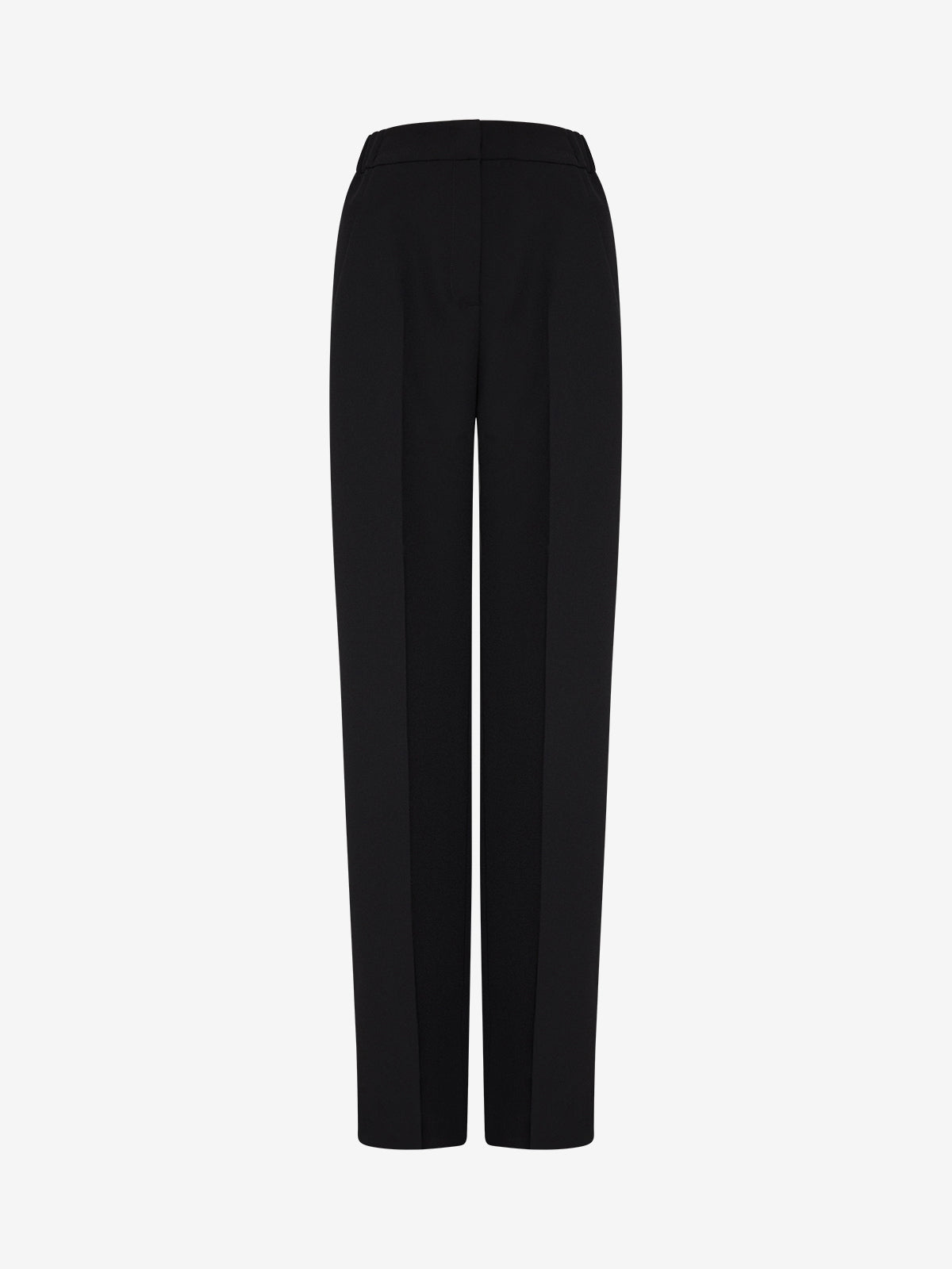 Hochgeschnittene gerade Hose aus Crèpe