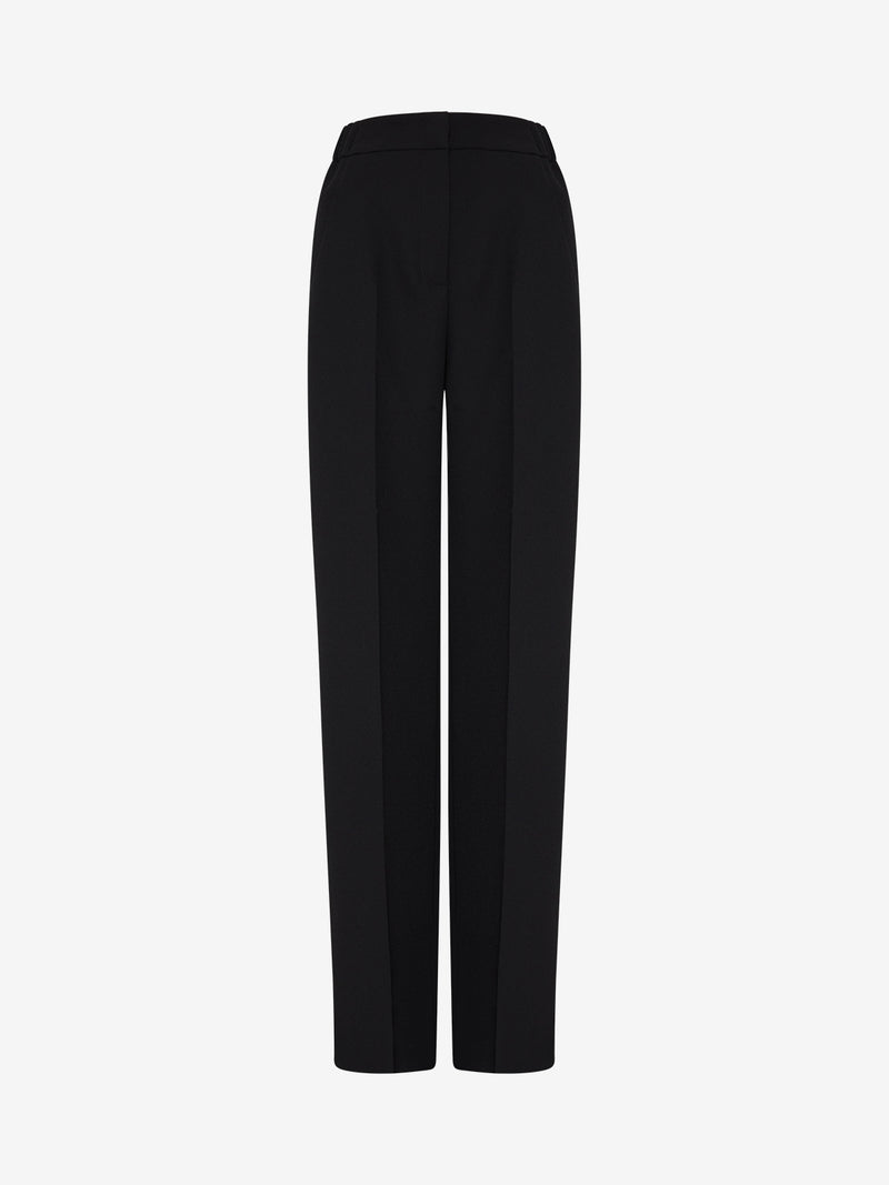 Hochgeschnittene gerade Hose aus Crèpe
