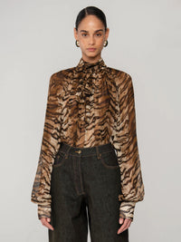 Bluse mit Animal-Print