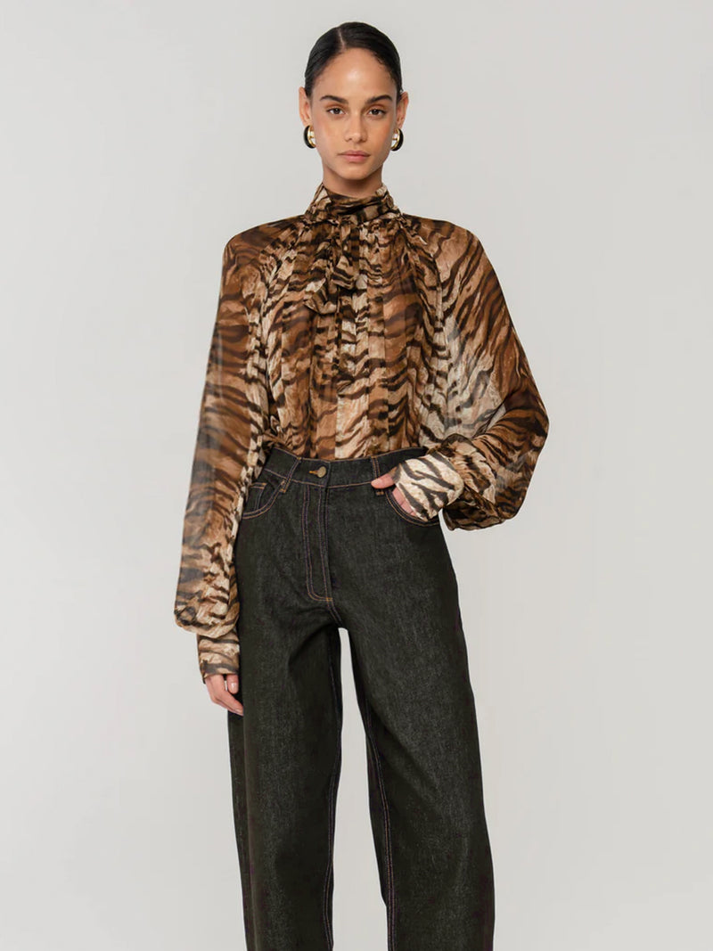 Bluse mit Animal-Print
