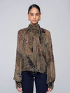 Bluse mit Feder-Print - Tempel Hamburg