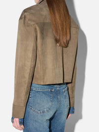 Kastig geschnittene Lederjacke