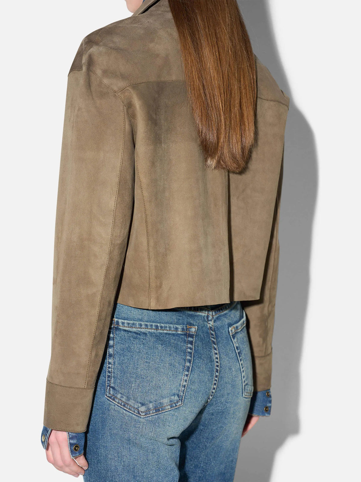Kastig geschnittene Lederjacke