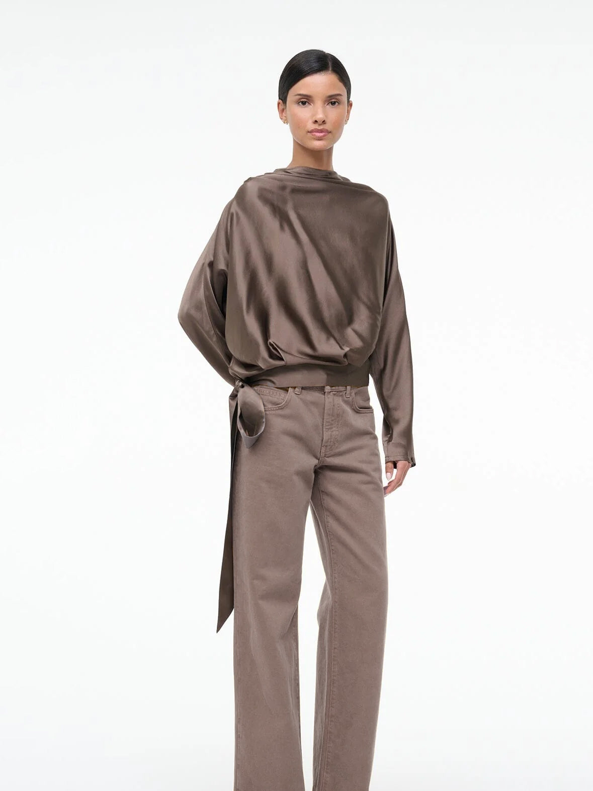 Top aus Seide mit Schleifendetail