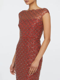 Kupferfarbenes Abendkleid Aura