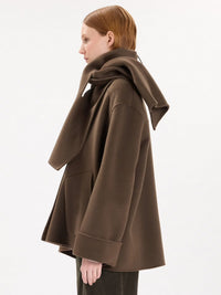 Damen-Caban aus brauner Wolle und Kaschmir