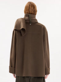 Damen-Caban aus brauner Wolle und Kaschmir