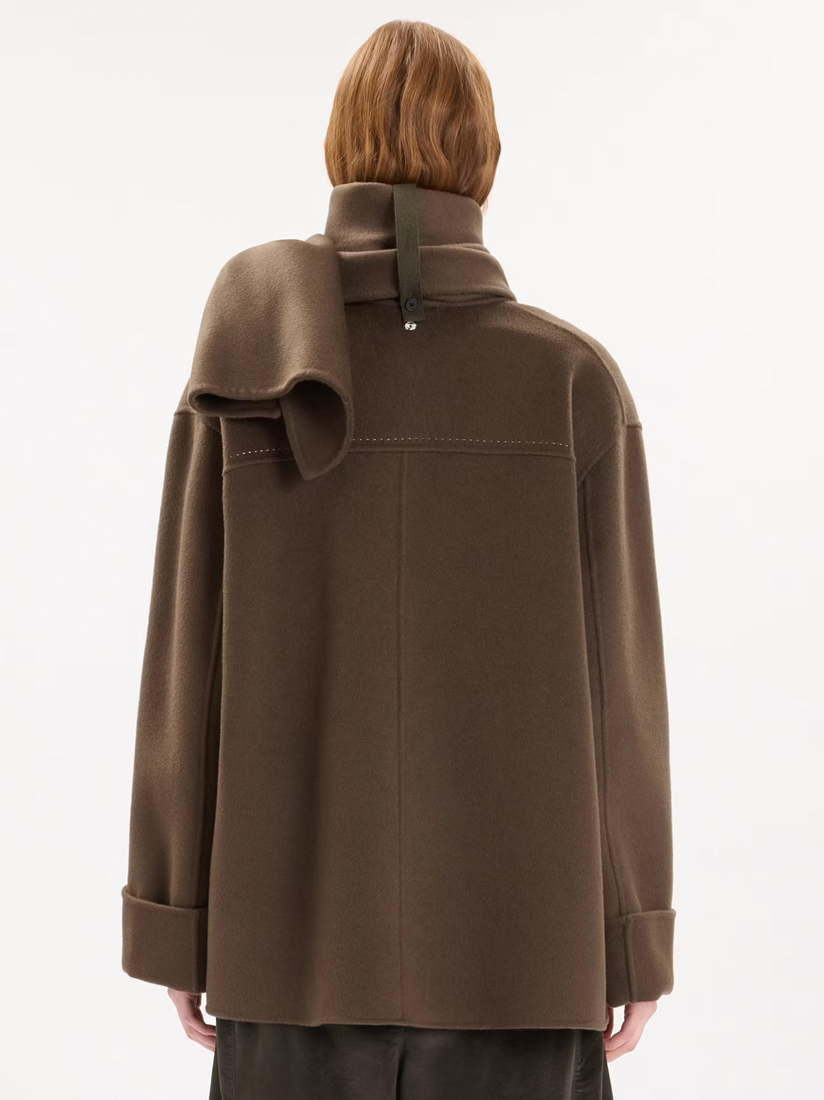 Damen-Caban aus brauner Wolle und Kaschmir