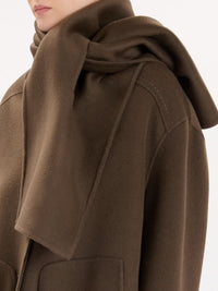 Damen-Caban aus brauner Wolle und Kaschmir