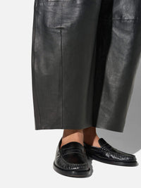 Barrel Lederhose in schwarz