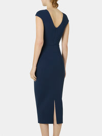 Etuikleid mit Feder-Applikation - Tempel Hamburg