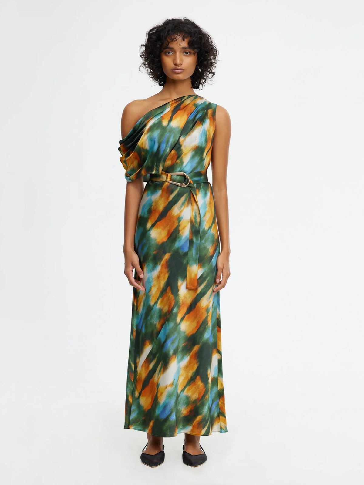 Midikleid mit Capri allover-Print - Tempel Hamburg