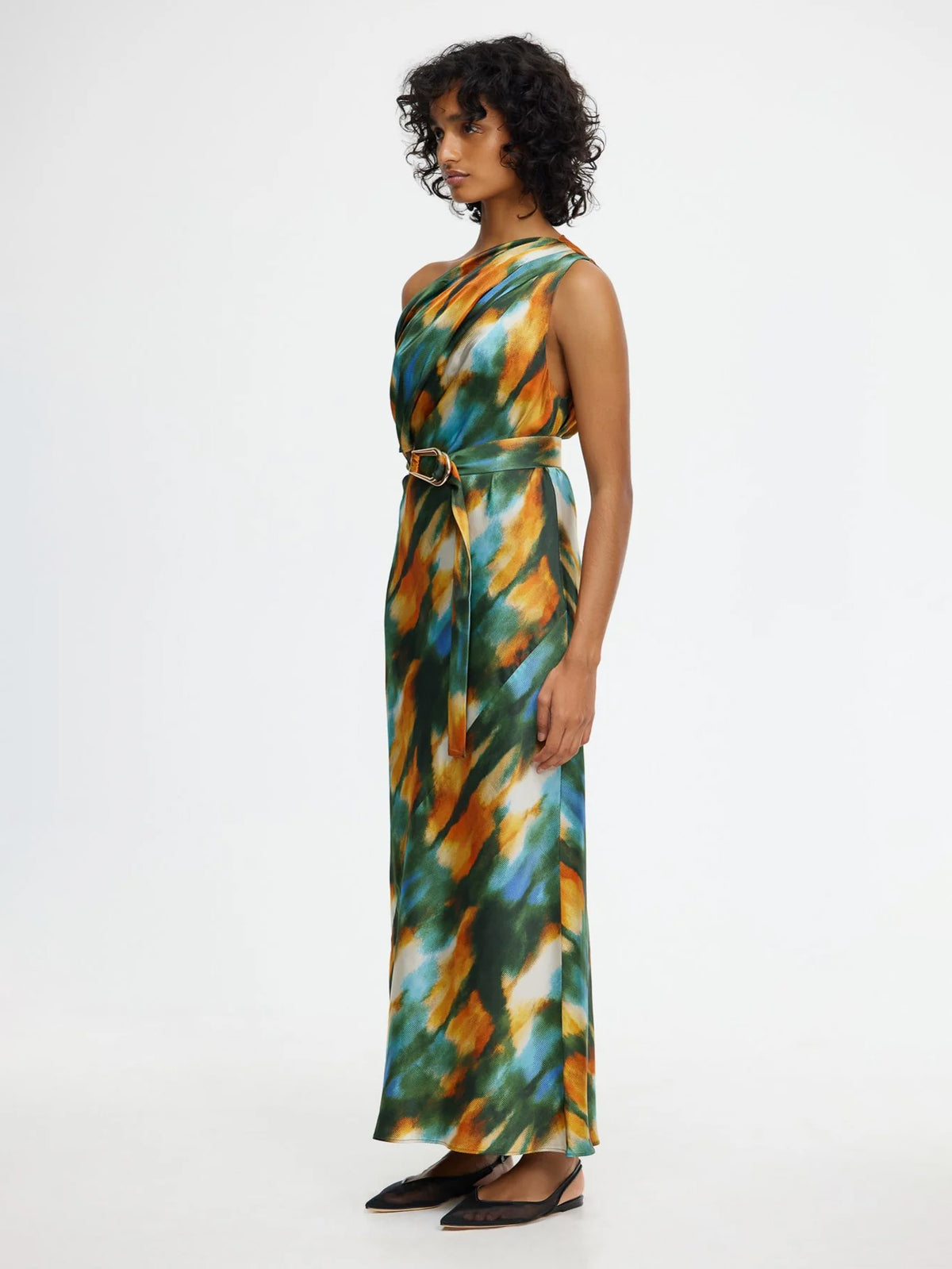 Midikleid mit Capri allover-Print - Tempel Hamburg