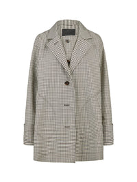 Oversized Caban-Jacke in Technical Pepita Check - Tempel Hamburg