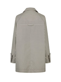 Oversized Caban-Jacke in Technical Pepita Check - Tempel Hamburg