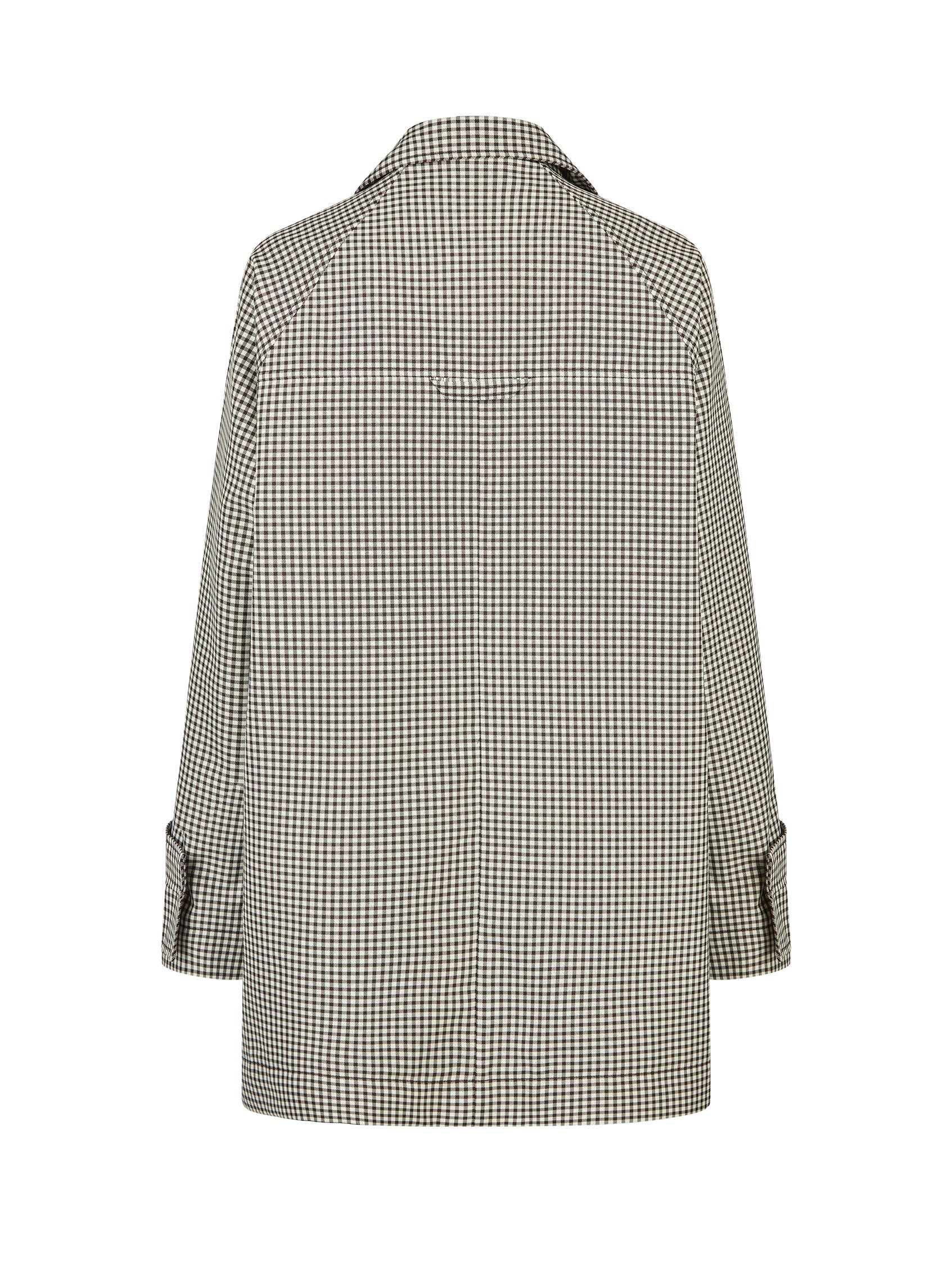 Oversized Caban-Jacke in Technical Pepita Check - Tempel Hamburg