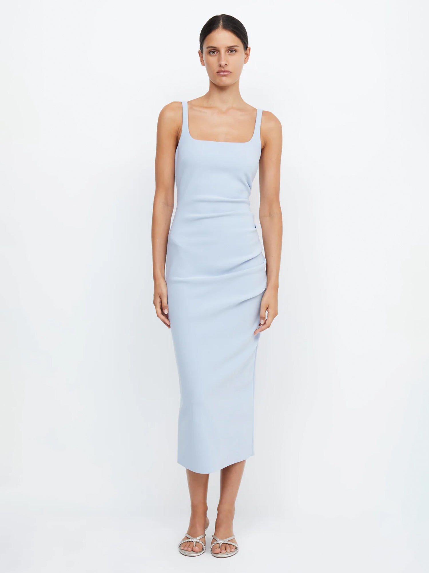 Midikleid in  Dusty Blue - Tempel Hamburg
