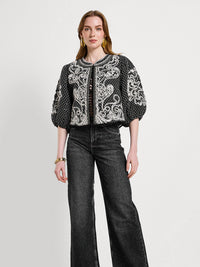Besticktes Cropped-Jacket