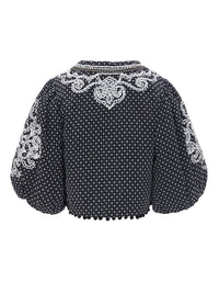 Besticktes Cropped-Jacket