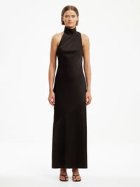 Neckholder - Kleid in Espresso