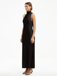 Neckholder - Kleid in Espresso